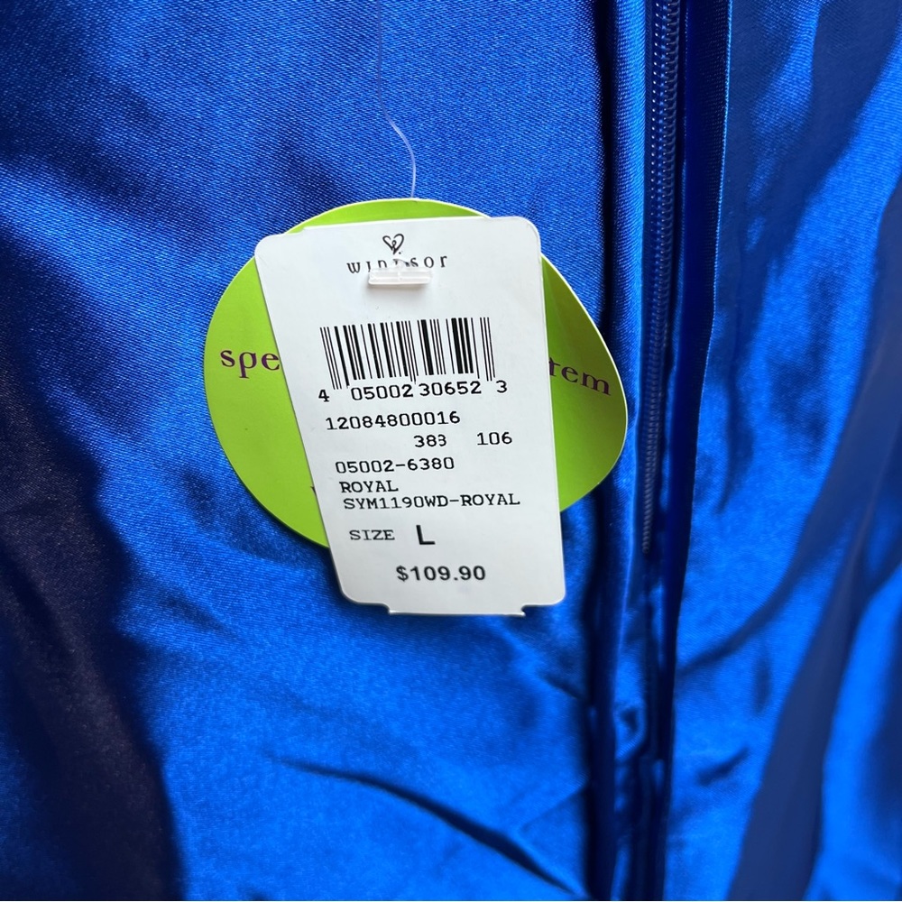 New Windsor Royal Blue Satin Corset Back Formal Dress Large - Picture 6 of 6